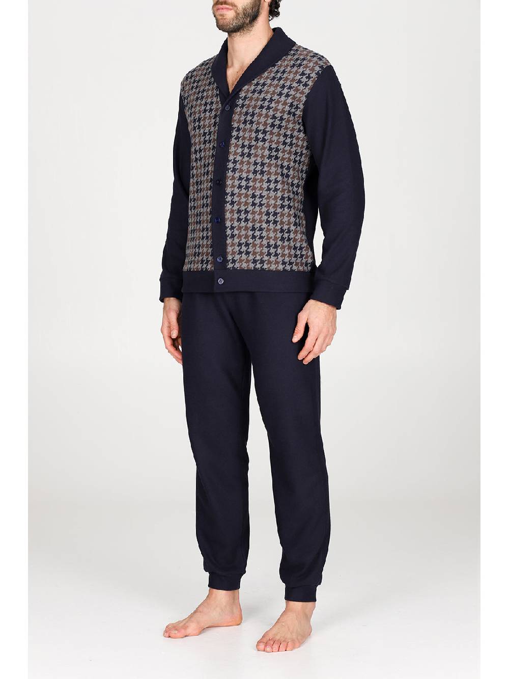 Julipet Pigiama cardigan in confortevole jacquard di cotone Soddisfazione Garantita