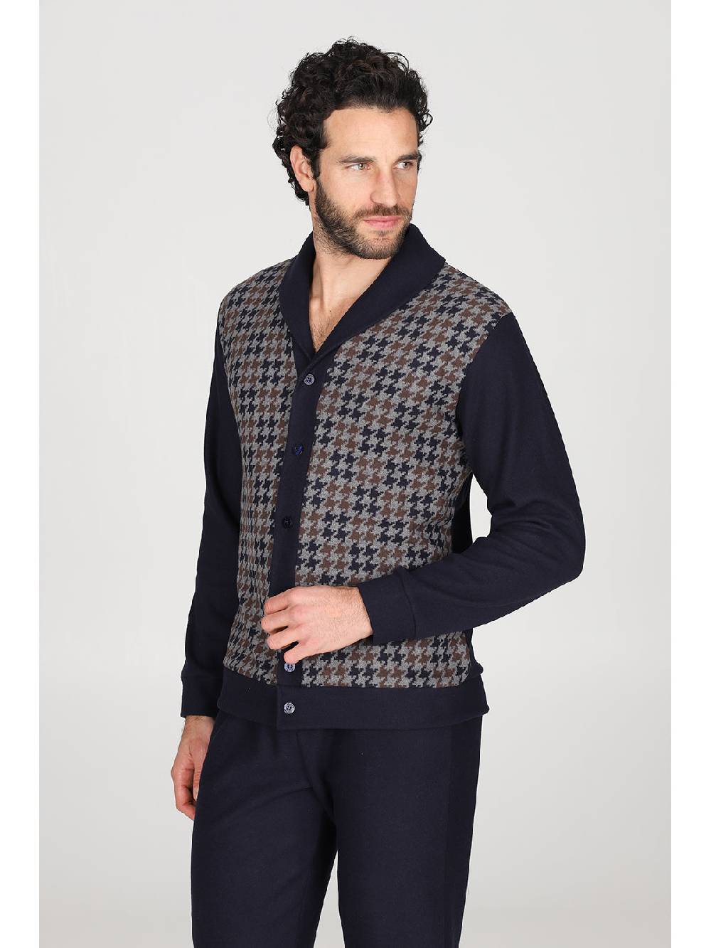 Julipet Pigiama cardigan in confortevole jacquard di cotone Soddisfazione Garantita