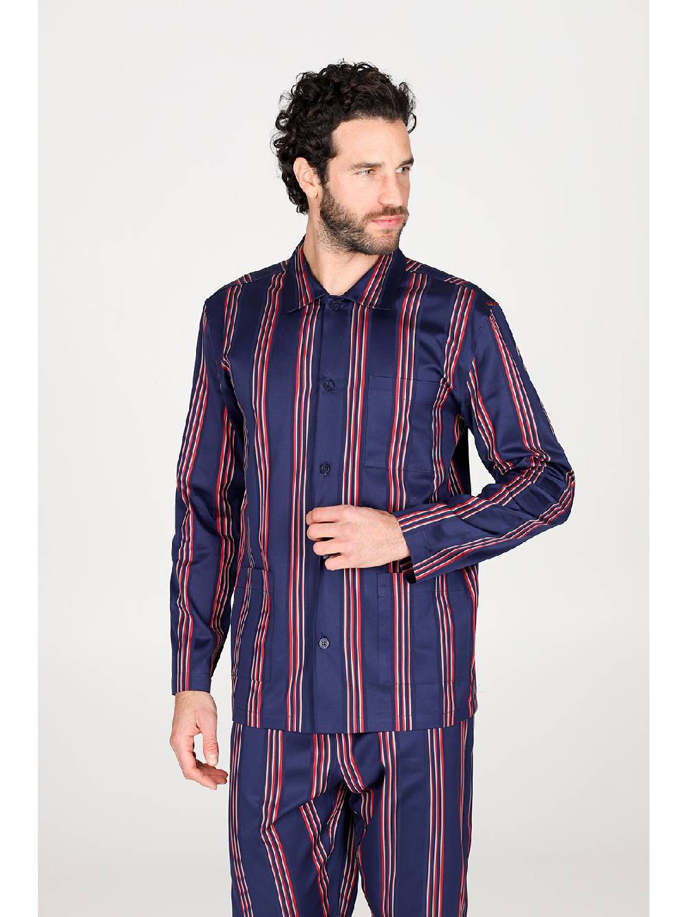 Julipet Pigiama cardigan in pregiato popeline di puro cotone Offerte