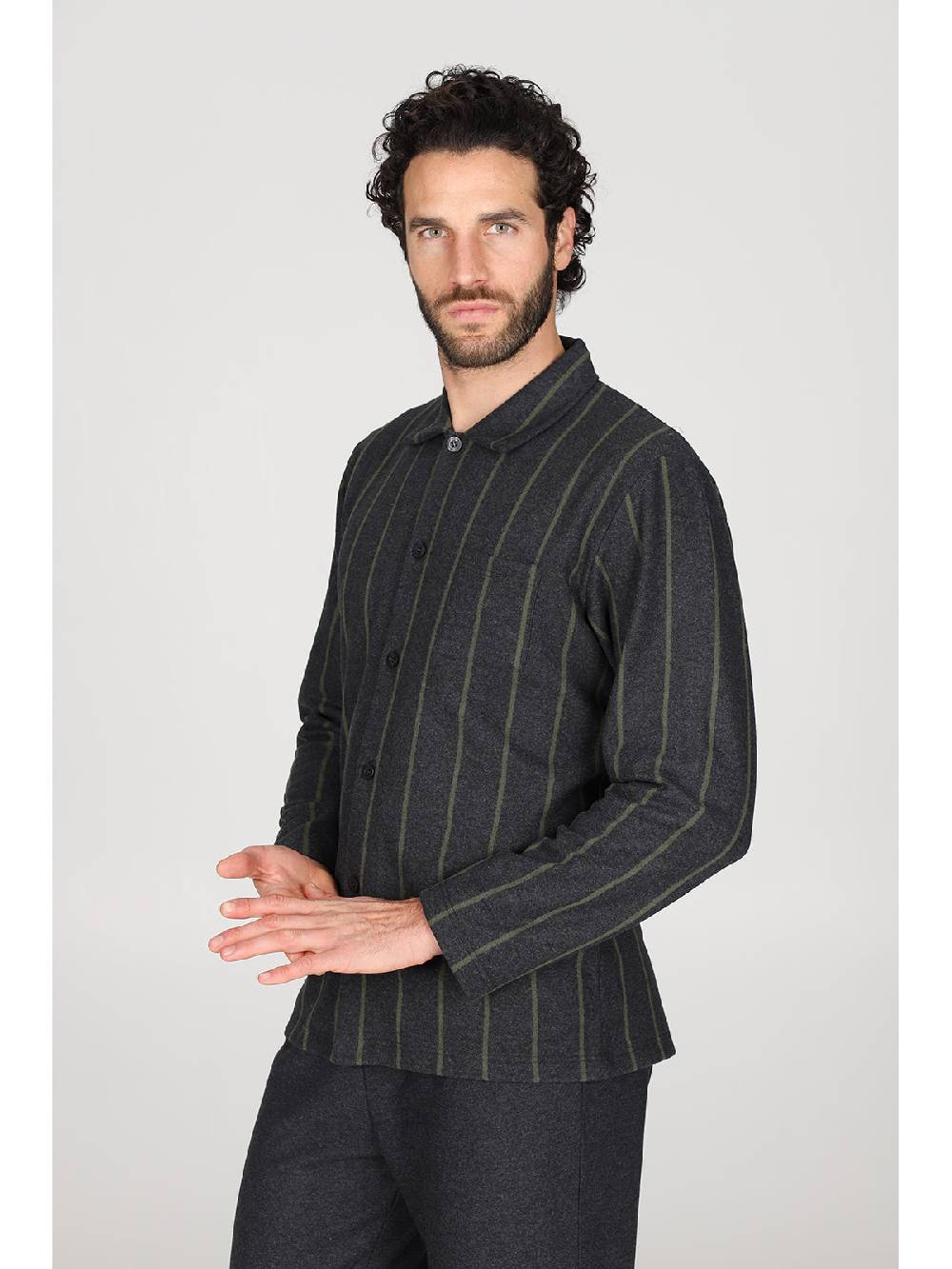 Julipet Pigiama cardigan in confortevole jacquard di cotone In Vendita