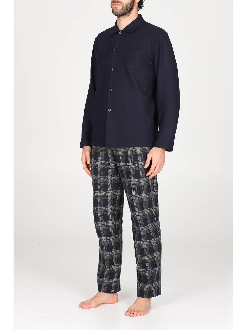 Julipet Pigiama cardigan in confortevole jacquard di cotone Vendita Economica