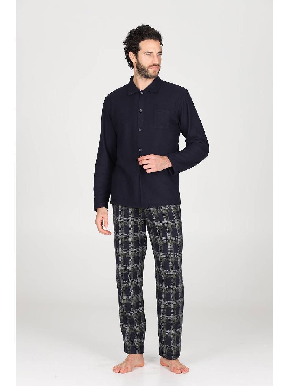 Julipet Pigiama cardigan in confortevole jacquard di cotone Vendita Economica