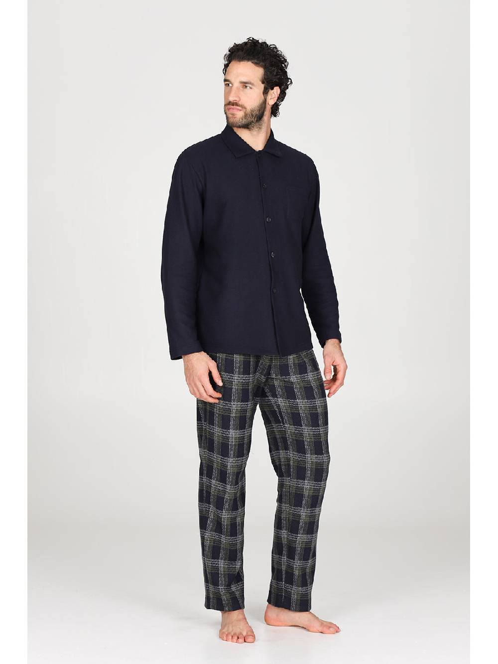 Julipet Pigiama cardigan in confortevole jacquard di cotone Vendita Economica