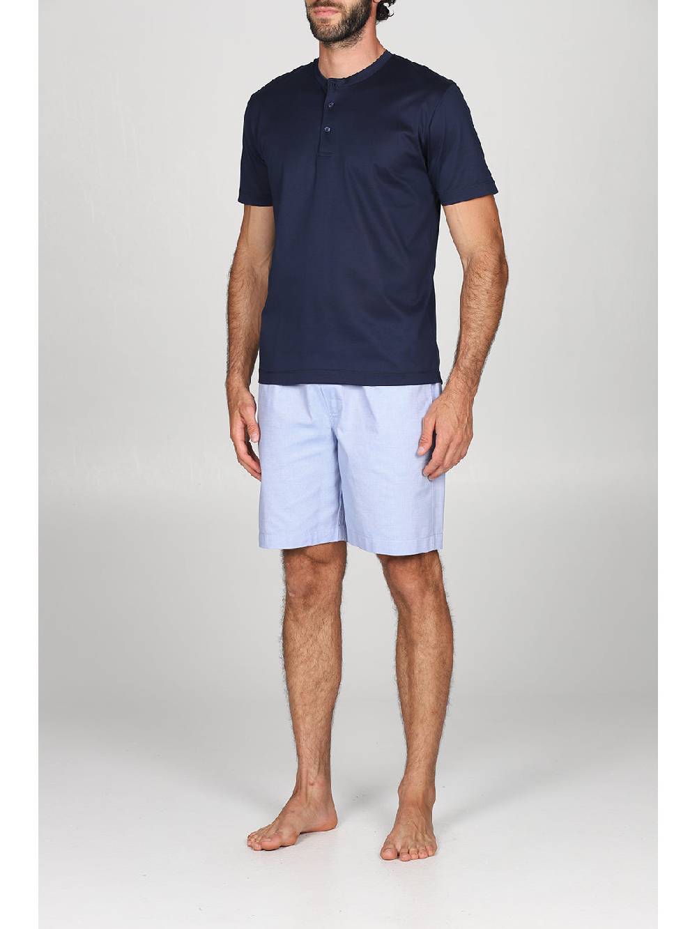Julipet Pigiama serafino in popeline e luxury jersey, per un comfort contemporaneo In Linea