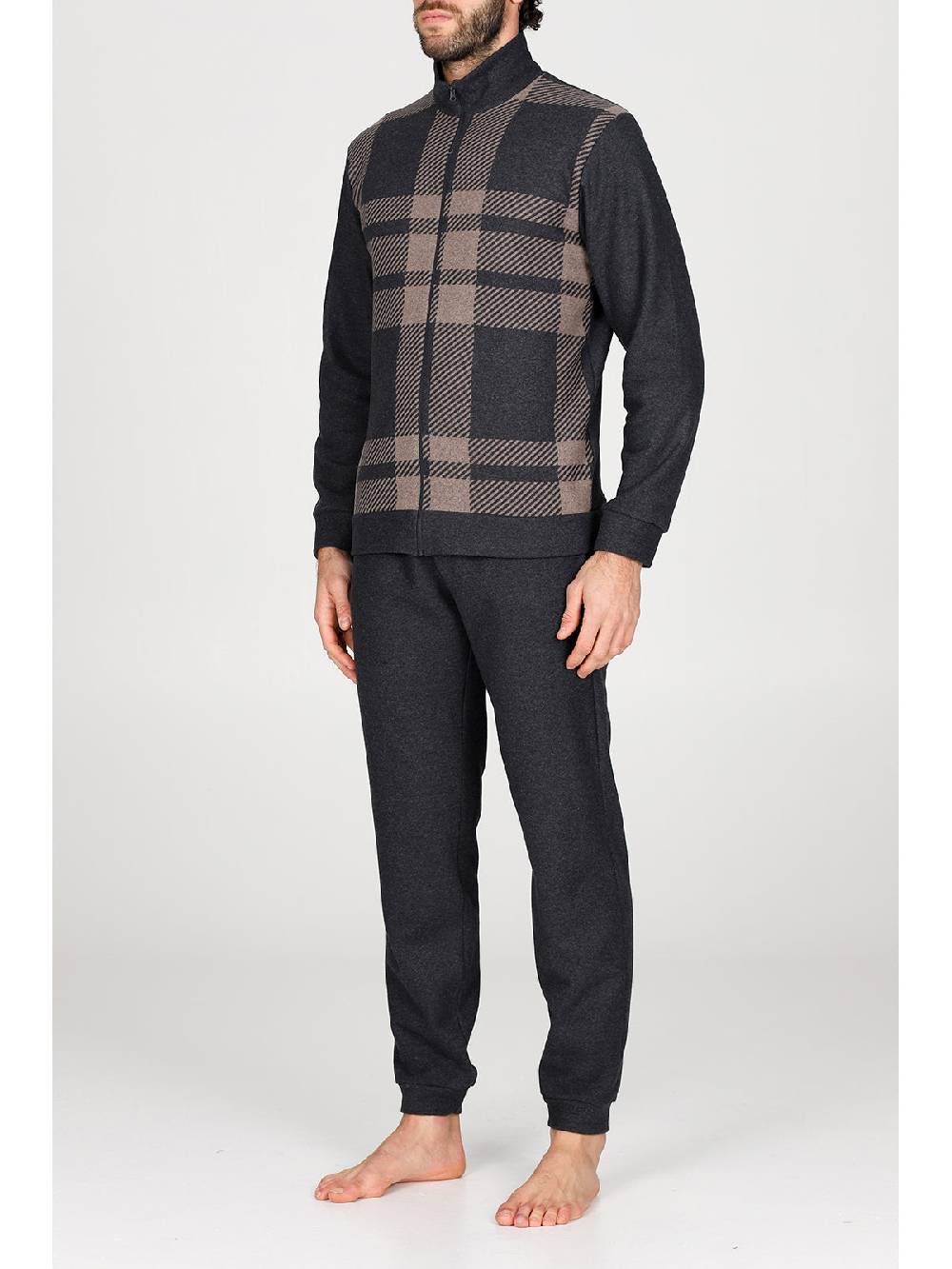 Julipet Pigiama con zip in confortevole jacquard di cotone Promozione