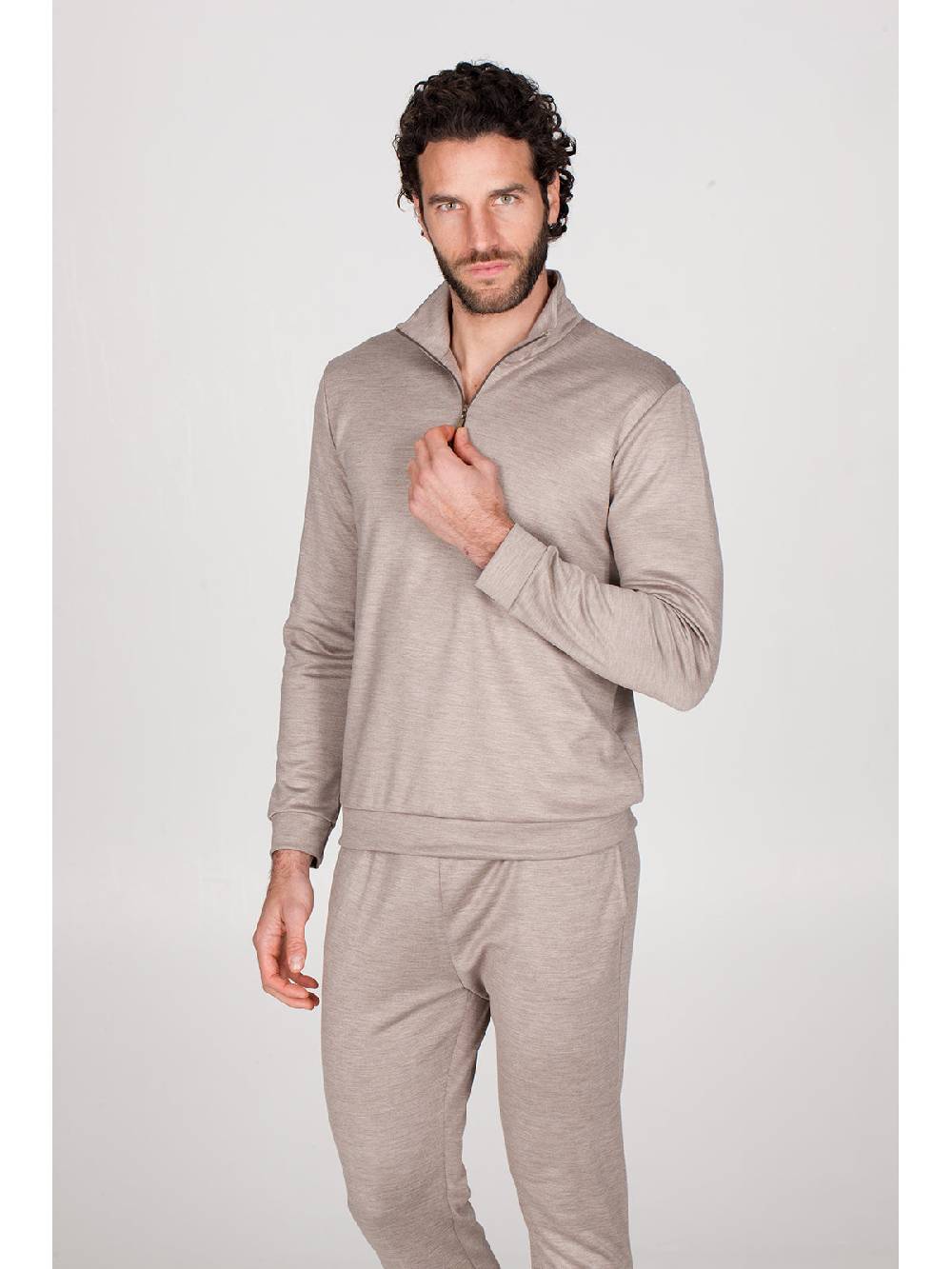 Julipet Pigiama con zip in double jersey seta e cotone Economico