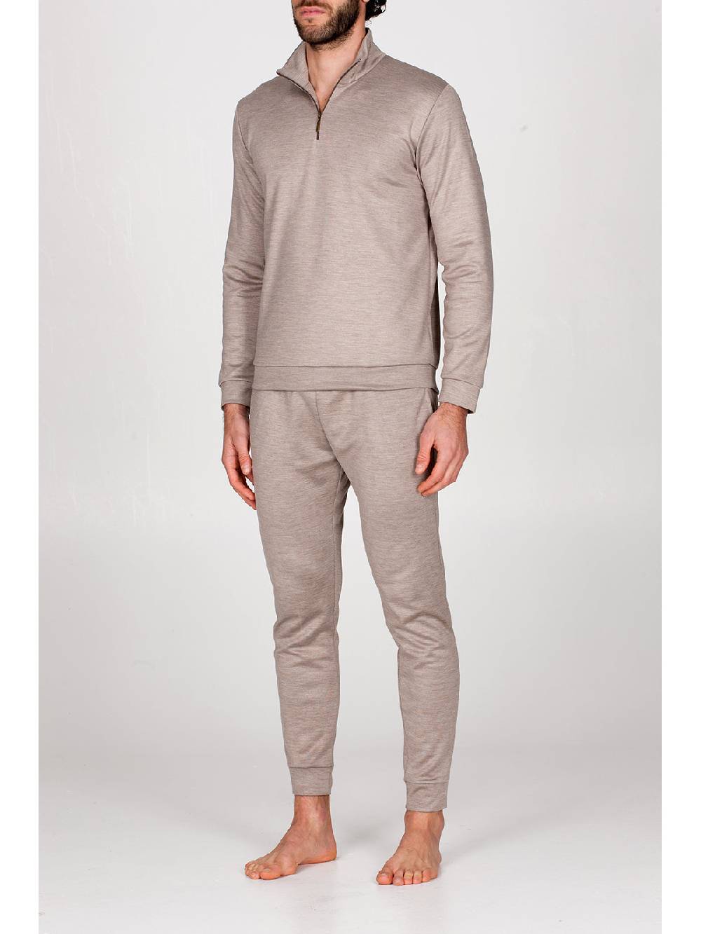 Julipet Pigiama con zip in double jersey seta e cotone Economico