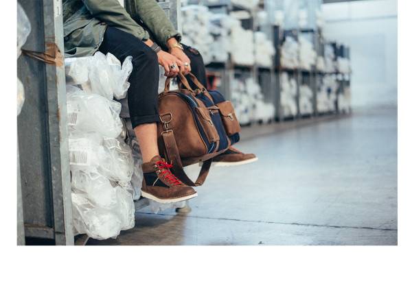 Kjøre Project Leather / Denim 25 Oz Travel Bag Offerte
