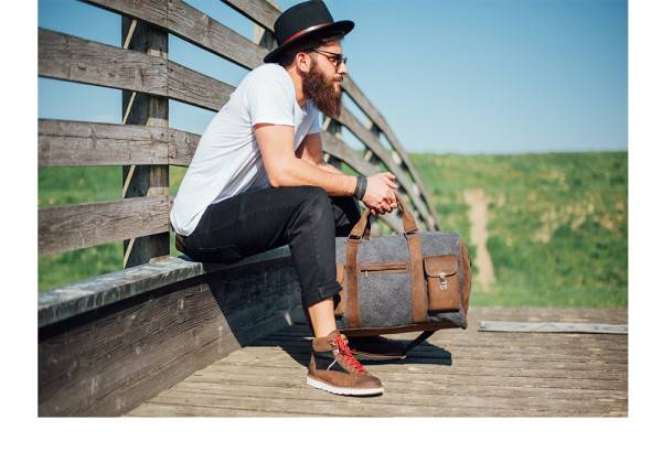 Kjøre Project Leather / Canvas Travel Bag Saldi Di Fabbrica