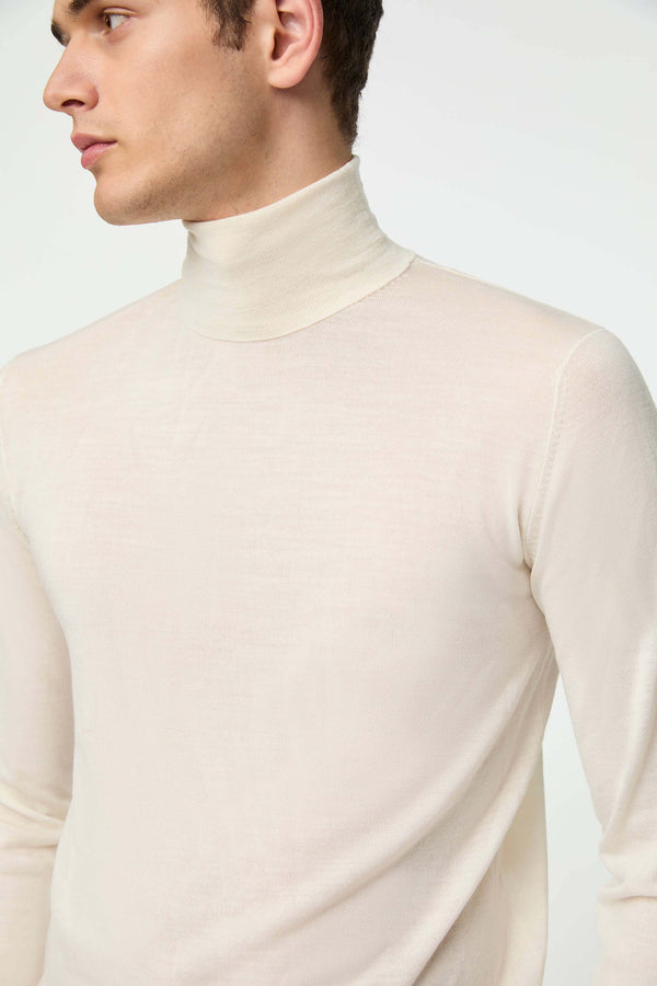L.B.M. 1911 Maglia dolcevita in lana ultralight bianco latte Maglia dolcevita in lana ultralight bianco latte Economico