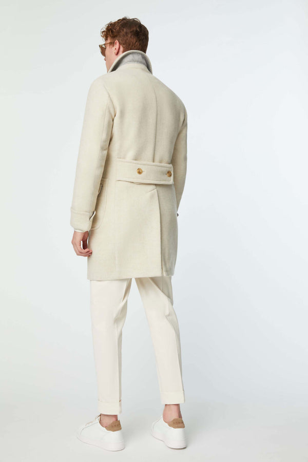 L.B.M. 1911 Cappotto doppiopetto non trattato bianco Cappotto doppiopetto non trattato bianco Vendita Economica