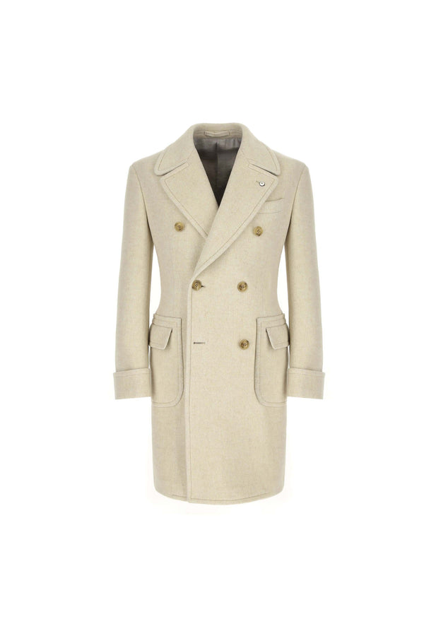 L.B.M. 1911 Cappotto doppiopetto non trattato bianco Cappotto doppiopetto non trattato bianco Vendita Economica