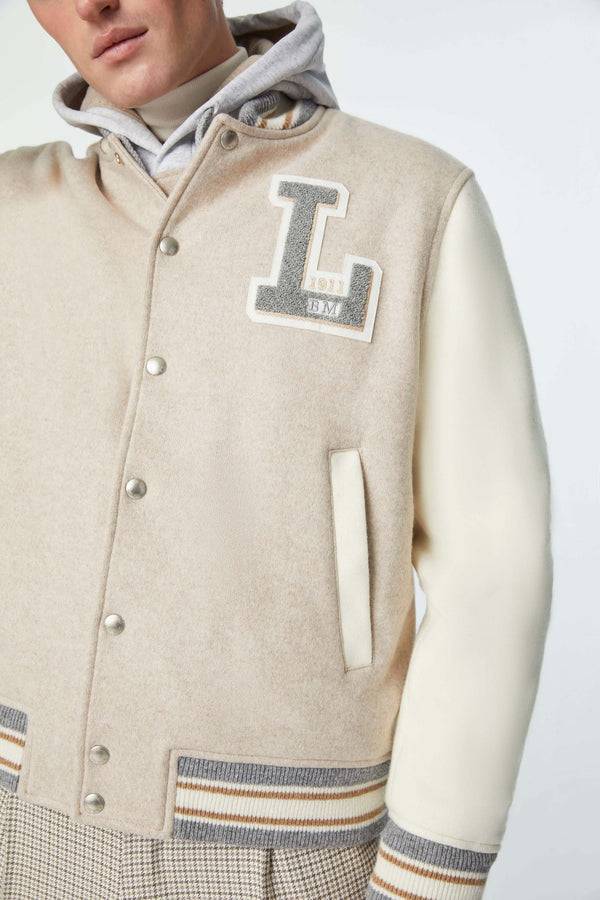 L.B.M. 1911 Bomber stile college in jersey con patch Bomber stile college in jersey con patch I Più Venduti