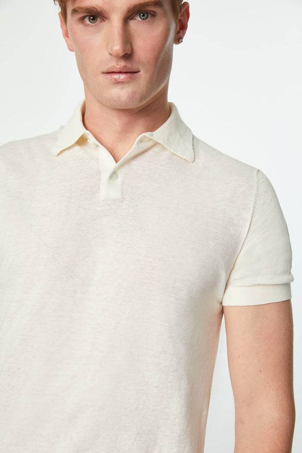 L.B.M. 1911 Polo in maglia bianco avorio Polo in maglia bianco avorio Fino Al -60%