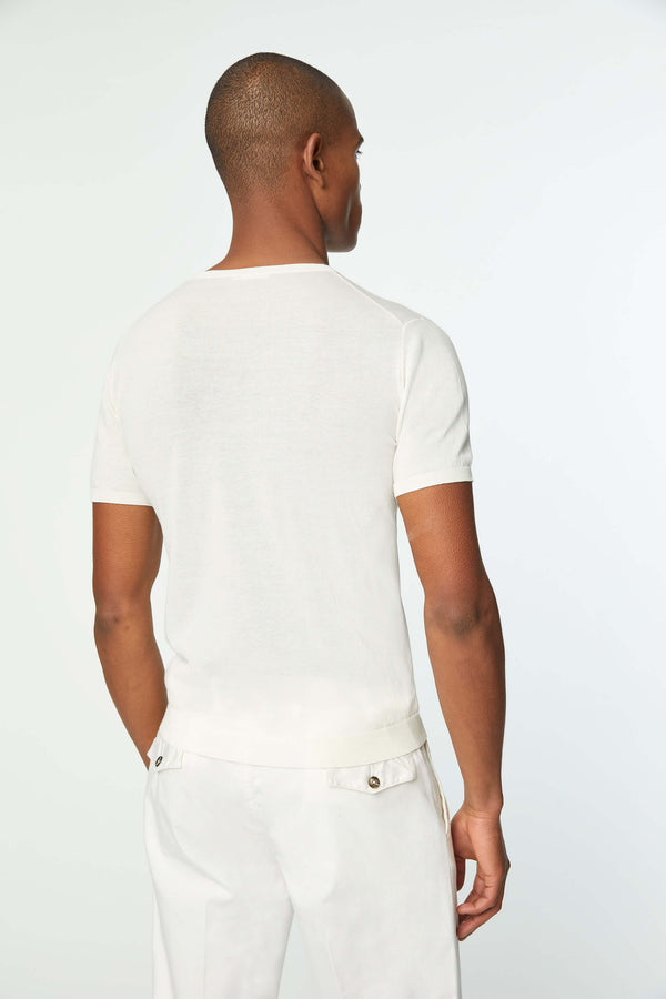 L.B.M. 1911 Maglia manica corta in cotone bianca Maglia manica corta in cotone bianca Sconto
