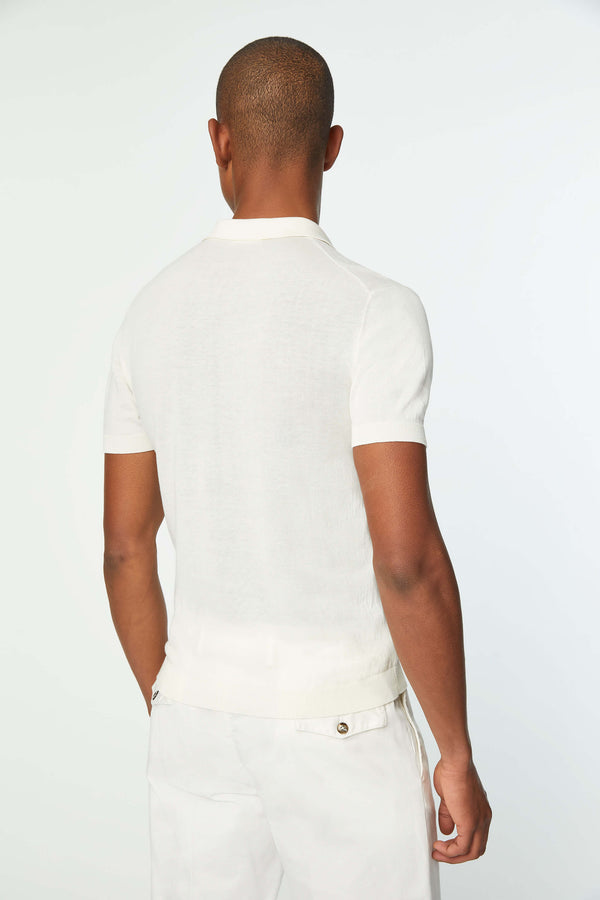 L.B.M. 1911 Polo in maglia bianca Polo in maglia bianca Outlet