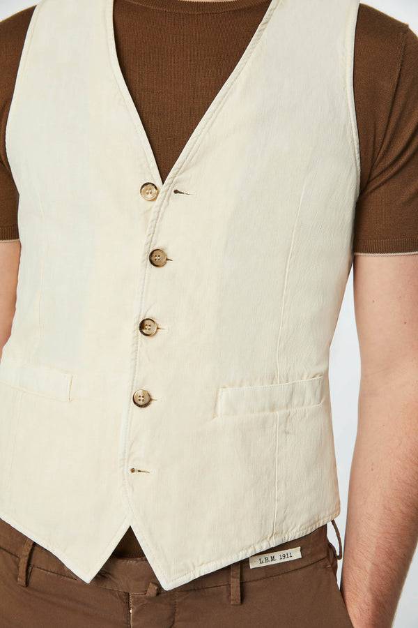 L.B.M. 1911 Gilet MIKE tinto capo bianco avorio Gilet MIKE tinto capo bianco avorio Affare Del Giorno