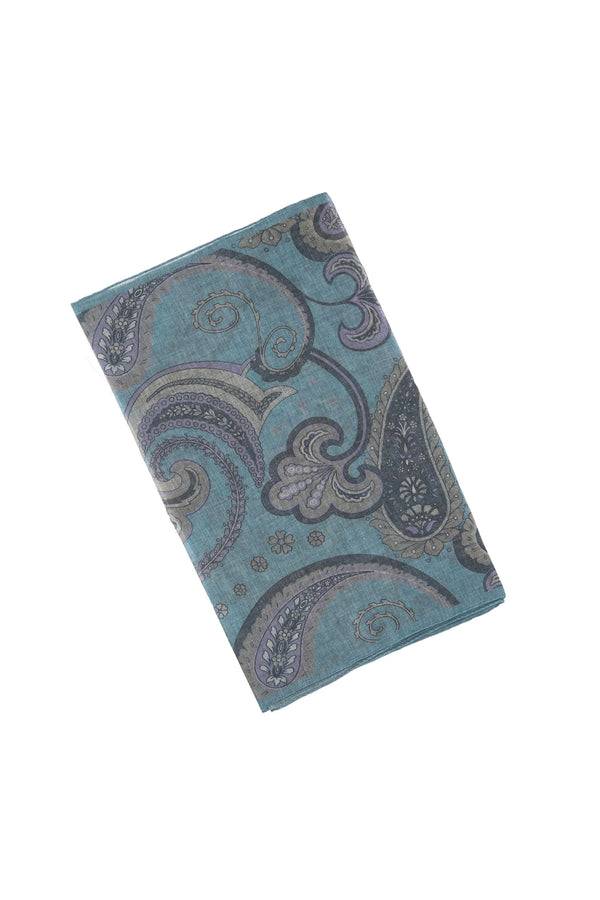 L.B.M. 1911 Sciarpa azzurra stampa cashmere Sciarpa azzurra stampa cashmere Offerta