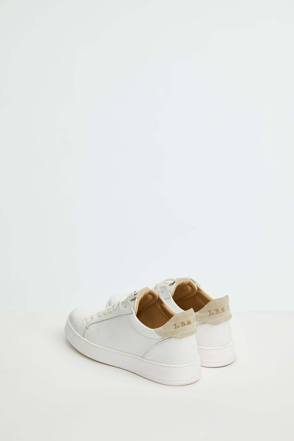 L.B.M. 1911 Sneaker retro-tennis bianca e beige Sneaker retro-tennis bianca e beige Nuovo