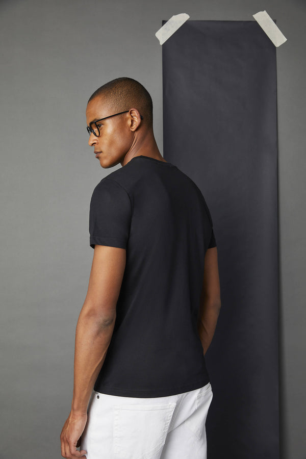 L.B.M. 1911 T-shirt in cotone nera con logo T-shirt in cotone nera con logo Presa