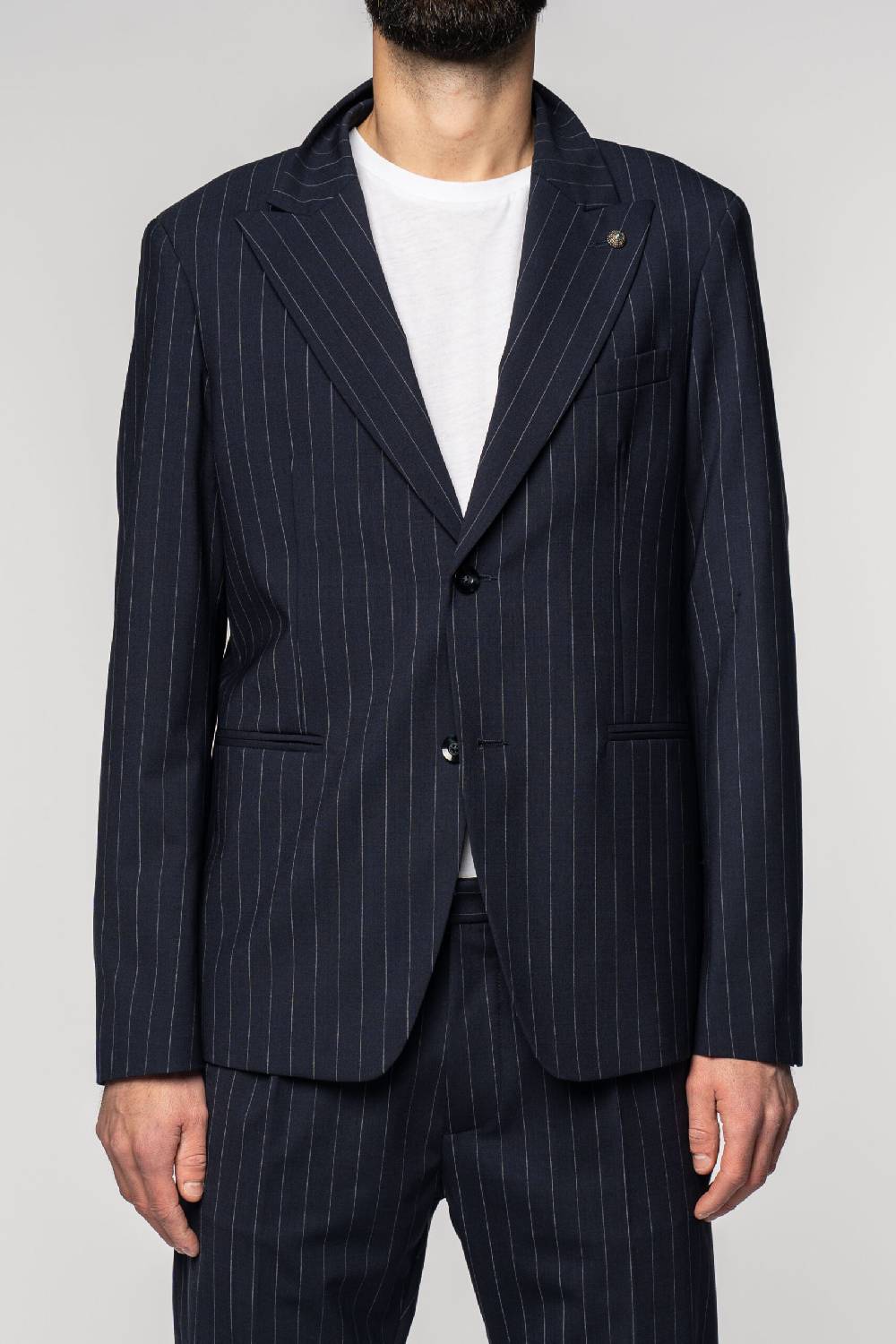 Officina 36 Abito in tela fresco lana gessata blu Shopping Online
