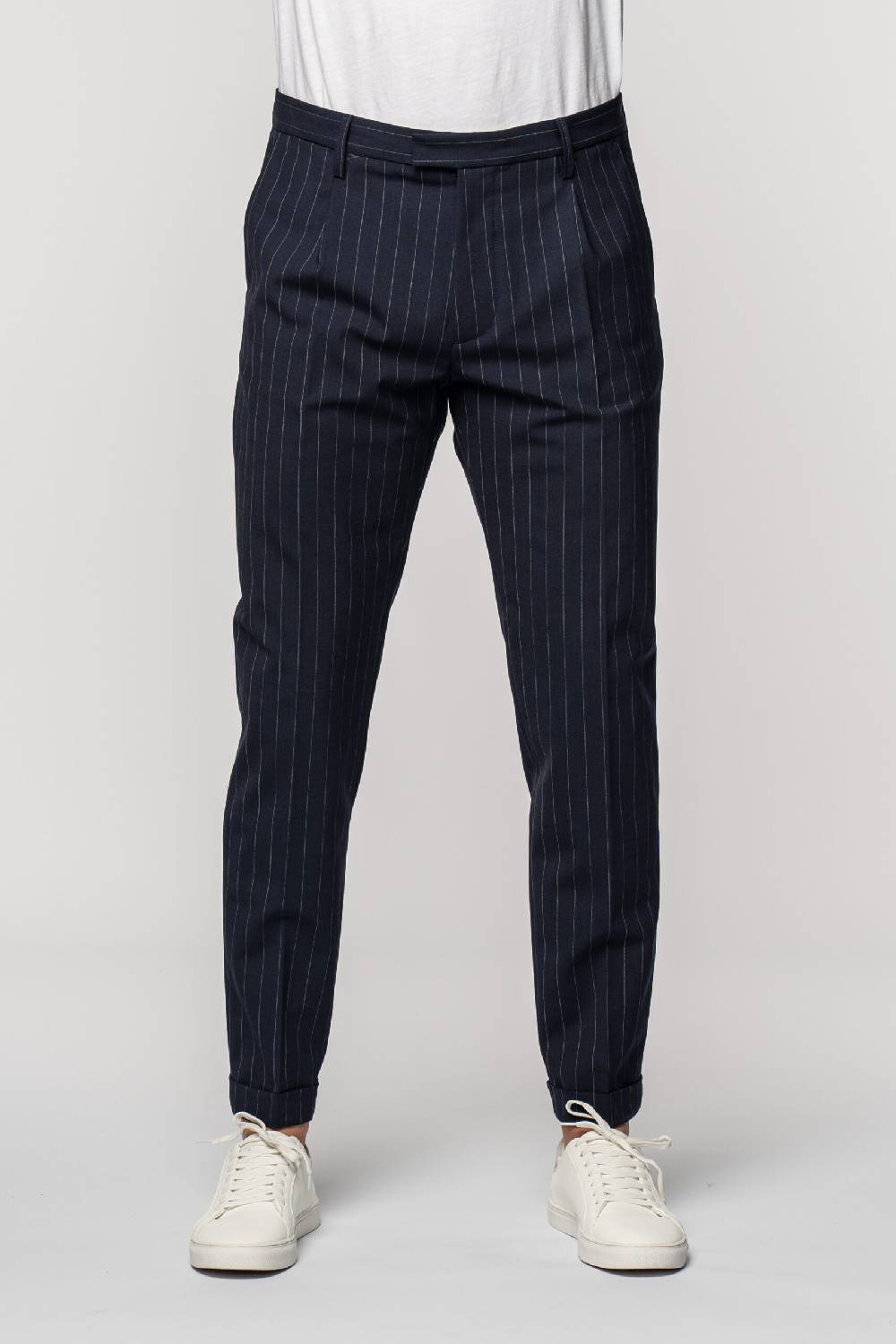Officina 36 Abito in tela fresco lana gessata blu Shopping Online