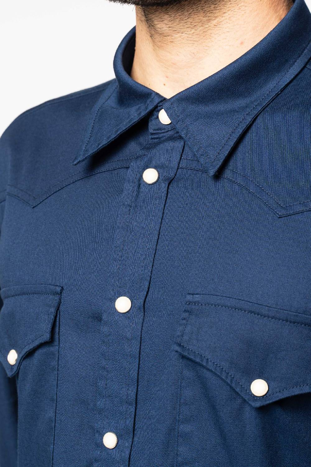 Officina 36 Camicia in gabardina color denim Economico