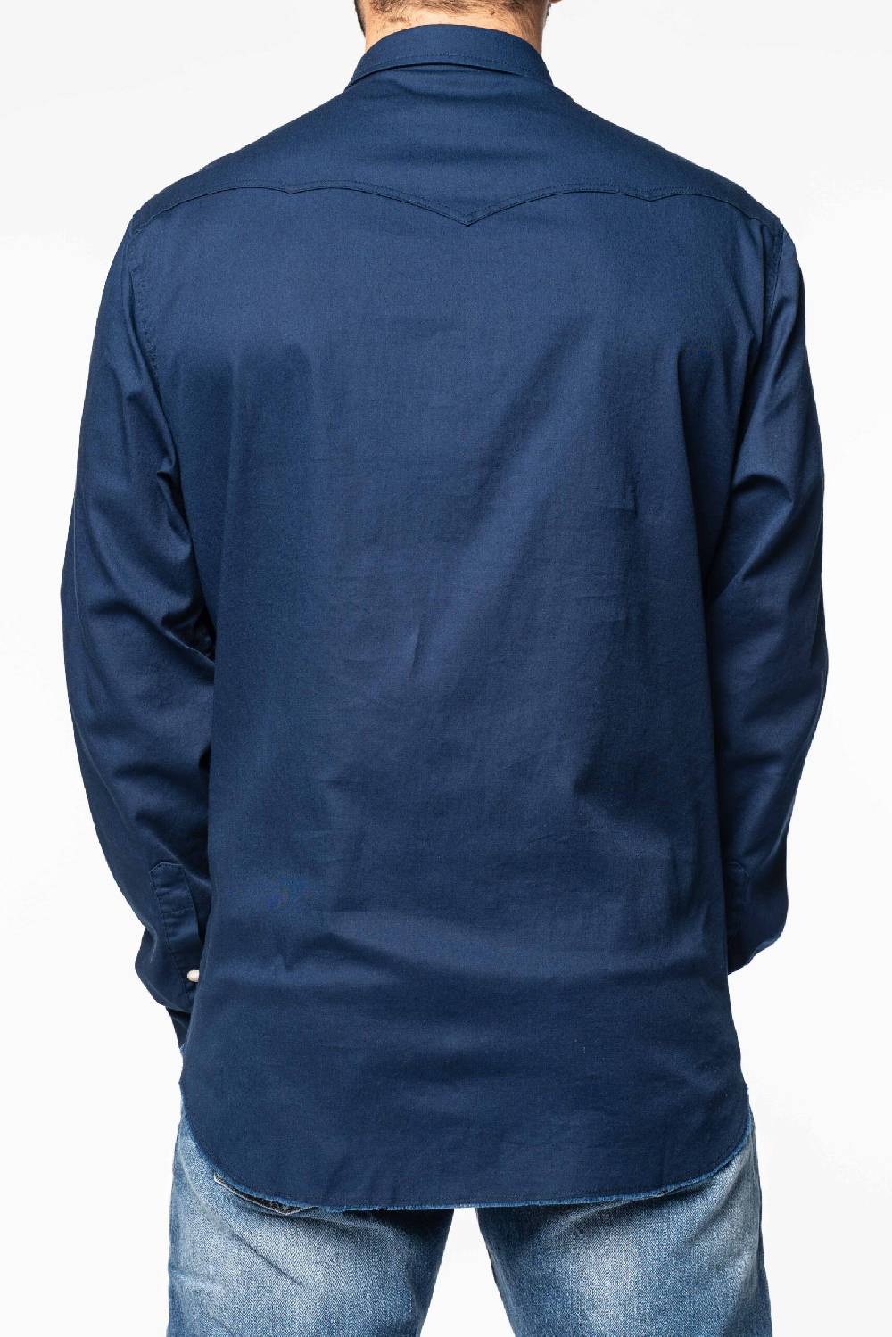 Officina 36 Camicia in gabardina color denim Economico