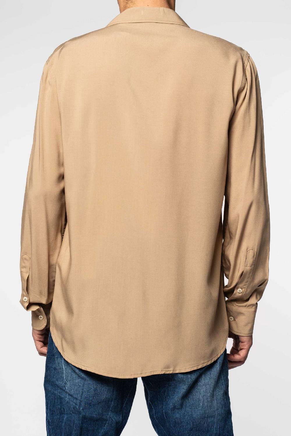 Officina 36 Camicia in popeline di viscosa color cammello Hotsell