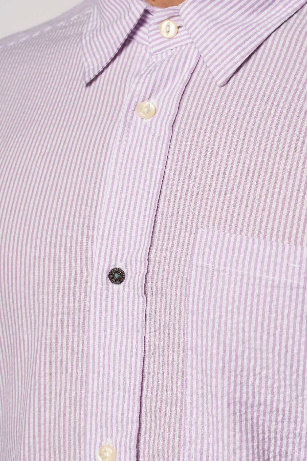 Officina 36 Camicia in seersucker rigato lilla I Più Venduti