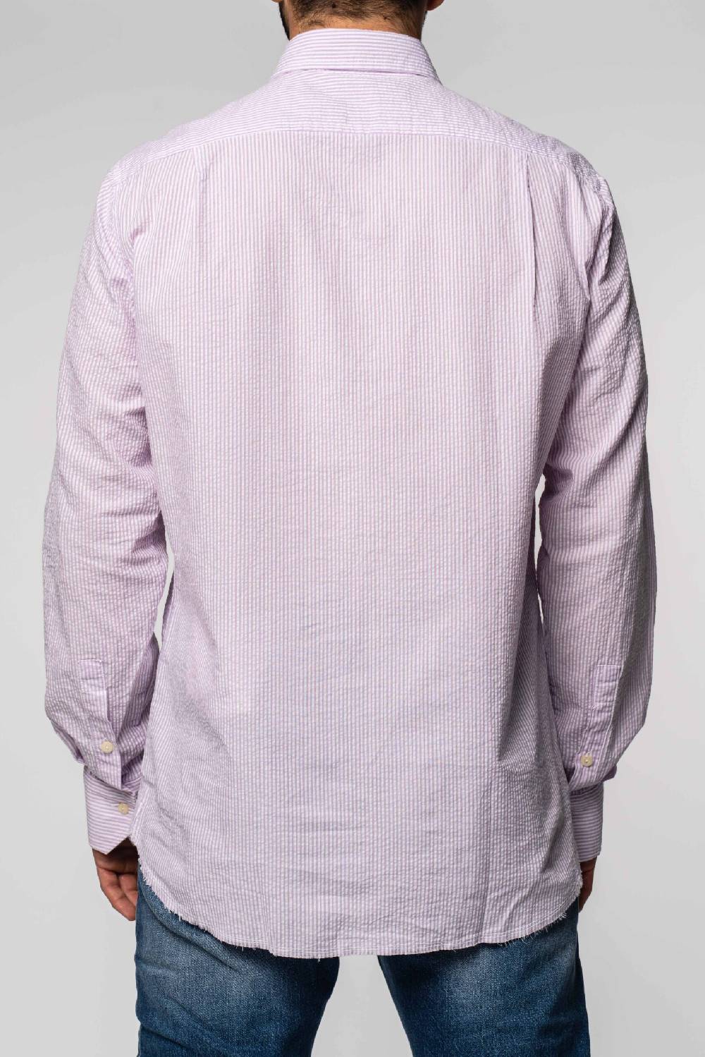 Officina 36 Camicia in seersucker rigato lilla I Più Venduti