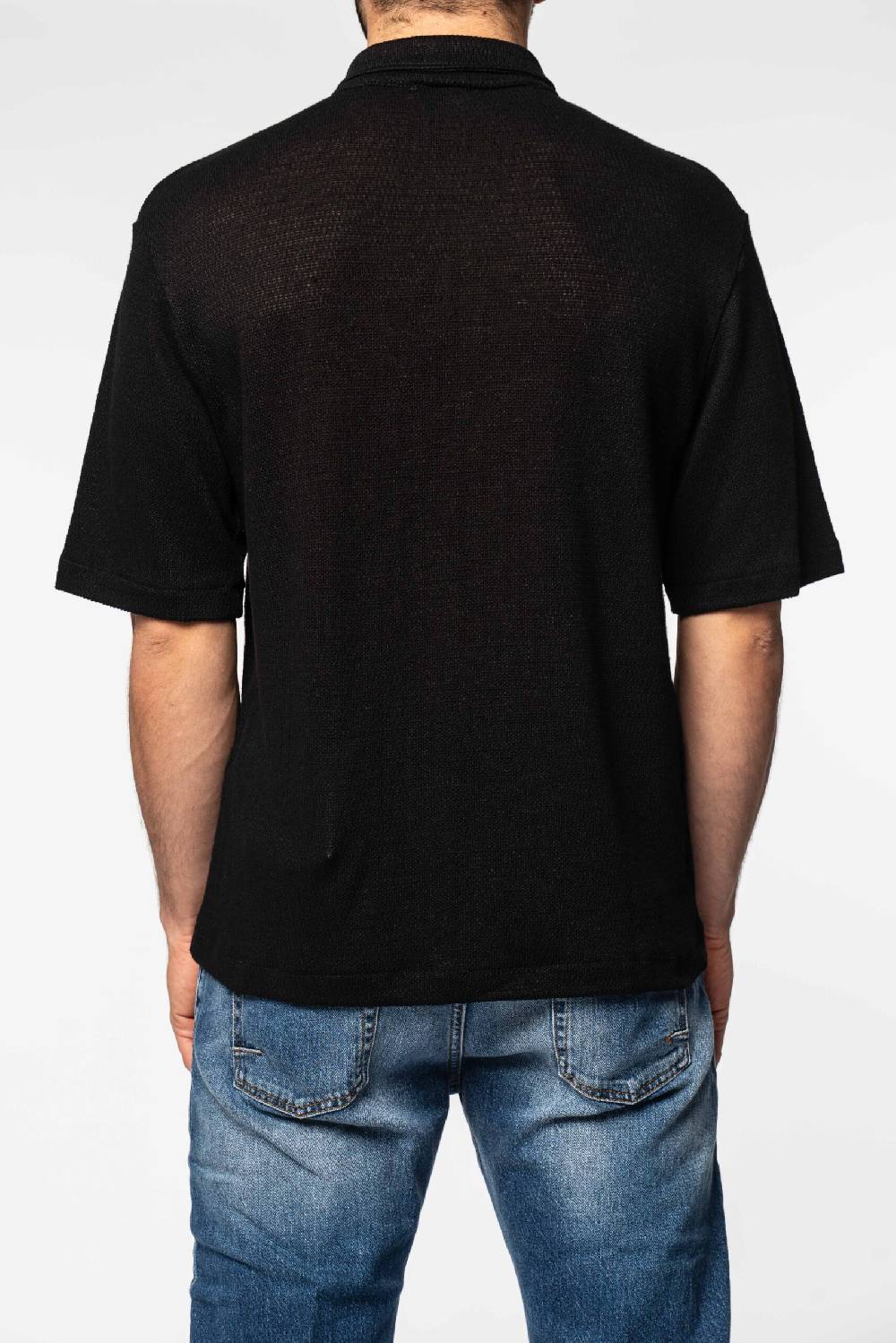 Officina 36 Camicia nera in jersey Italy