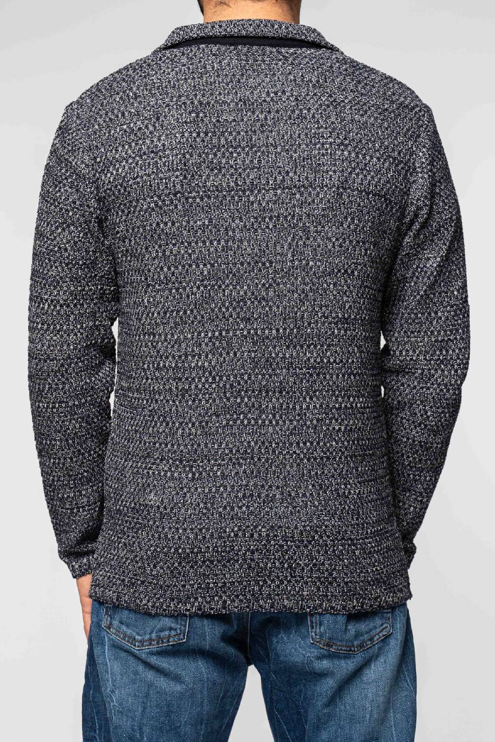 Officina 36 Giacca in filato misto cotone blu Negozi Online