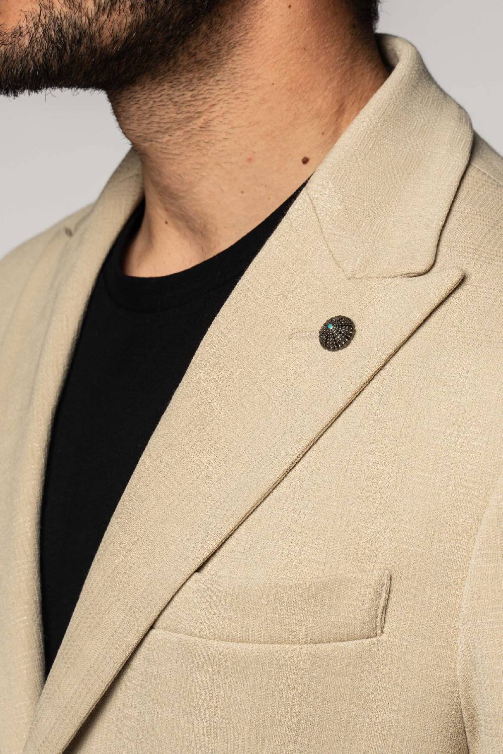 Officina 36 Giacca in jacquard in maglia color sabbia Fino Al -60%