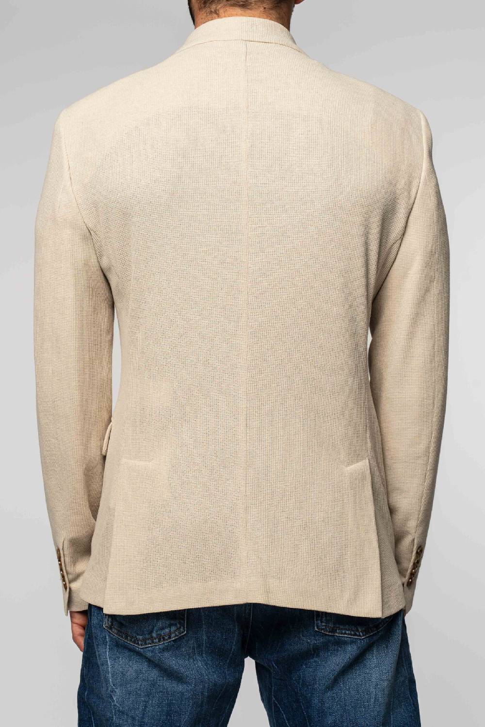 Officina 36 Giacca in nido d’ape in maglia color sabbia Shopping Online