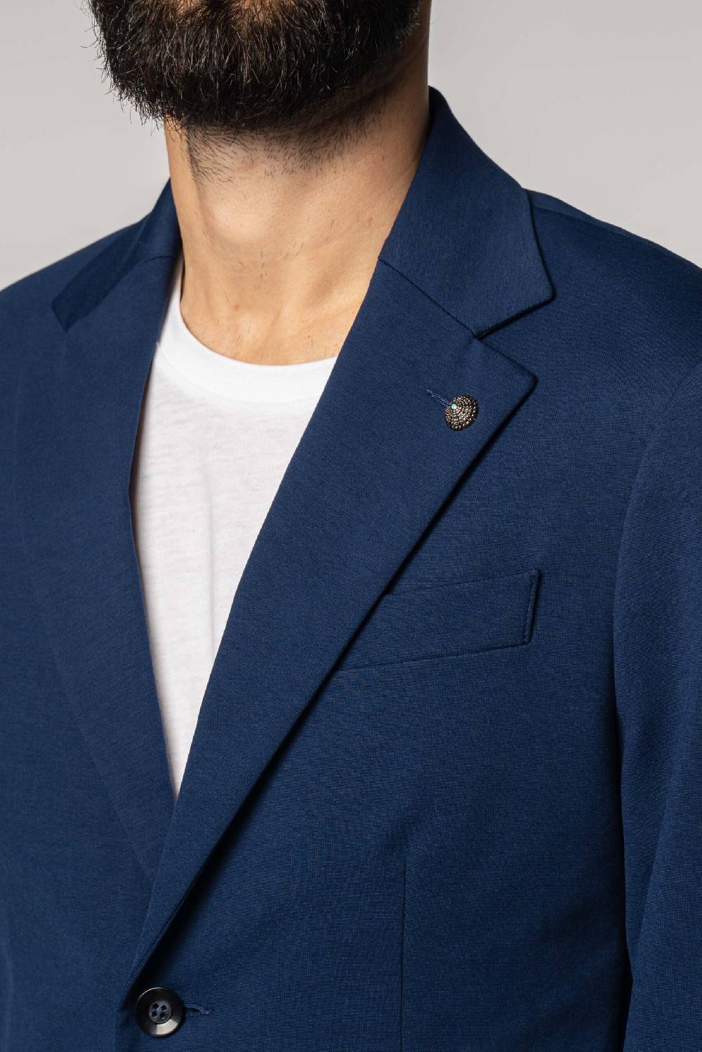 Officina 36 Giacca in tessuto punto milano color denim Presa