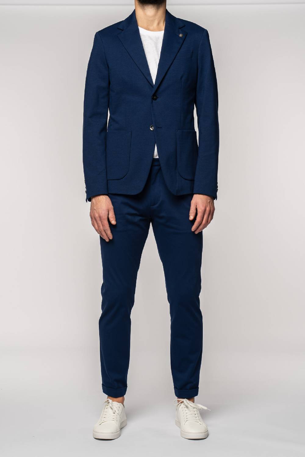 Officina 36 Giacca in tessuto punto milano color denim Presa