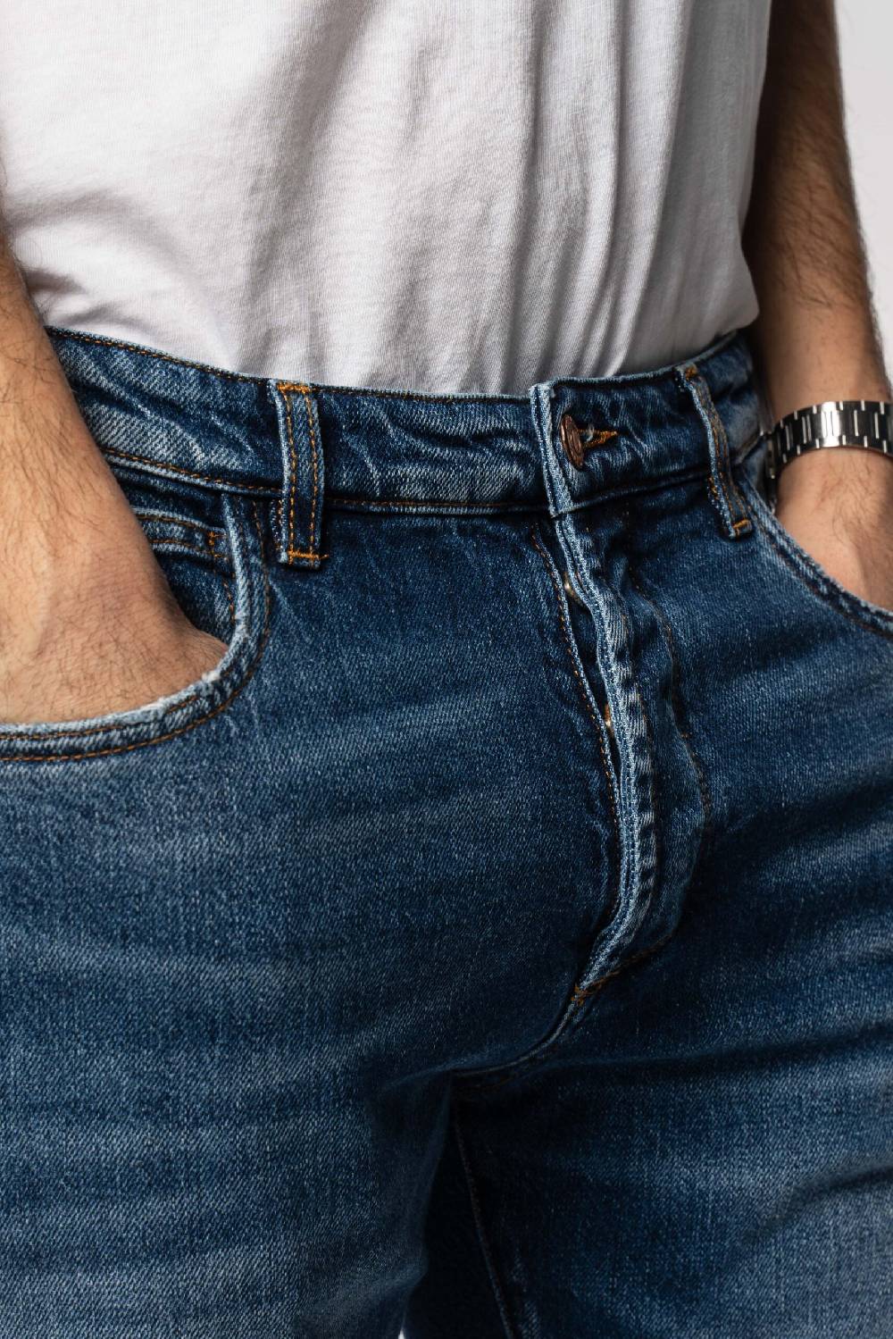 Officina 36 Jeans in denim blu con lavaggio chiaro Outlet