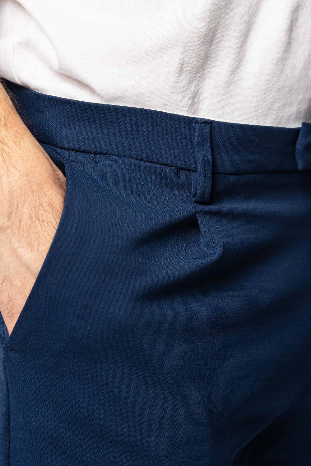Officina 36 Pantaloni in punto milano color denim Vendita Calda