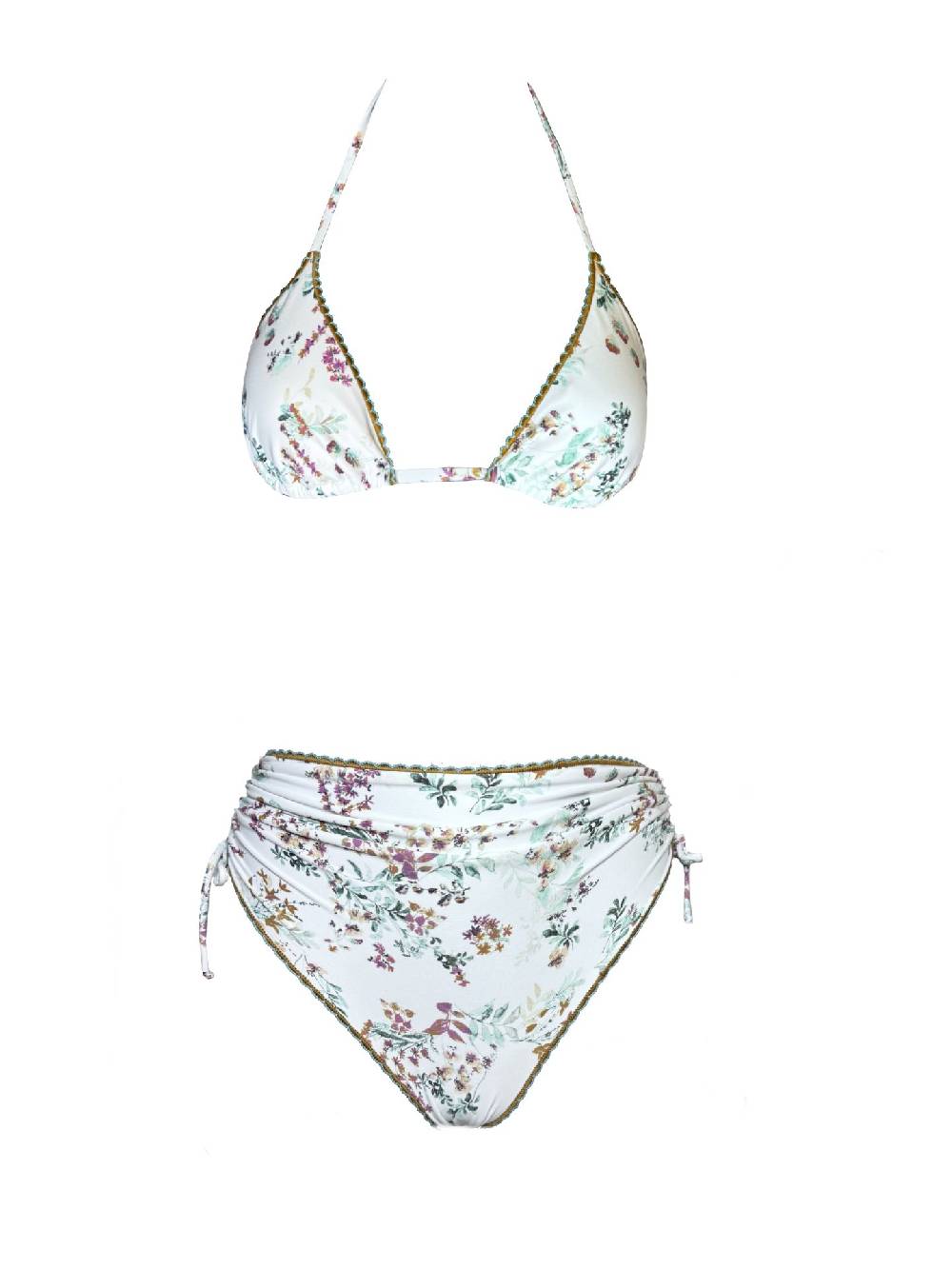Olivia Gold Reggiseno a triangolo + Slip a vita alta Nuova