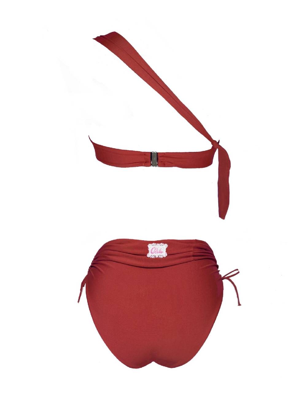 Olivia Gold Reggiseno Monospalla + Slip a vita alta drappeggiato 2025
