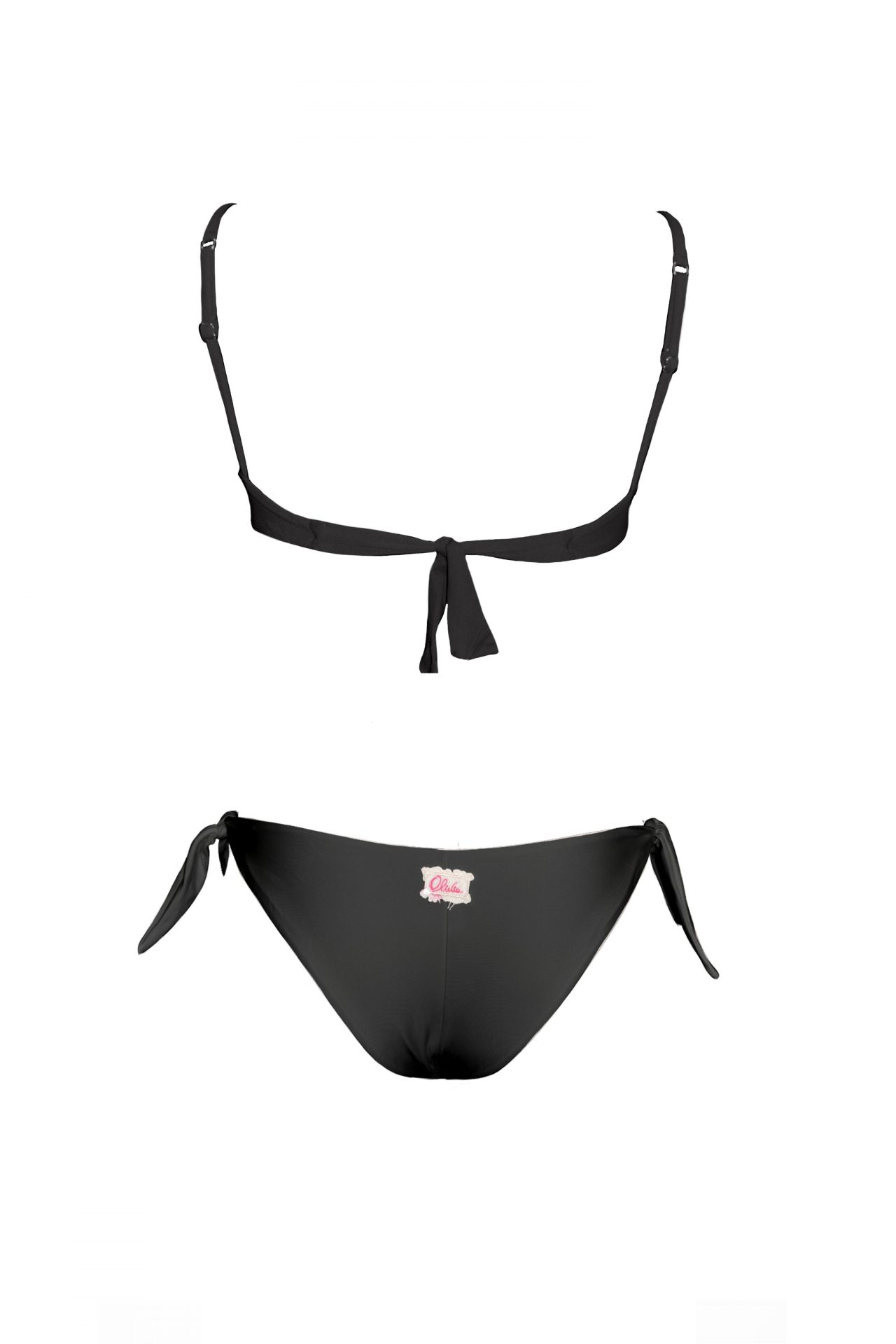 Olivia Gold Reggiseno canotta + Slip a vita bassa con fiocchi In Vendita