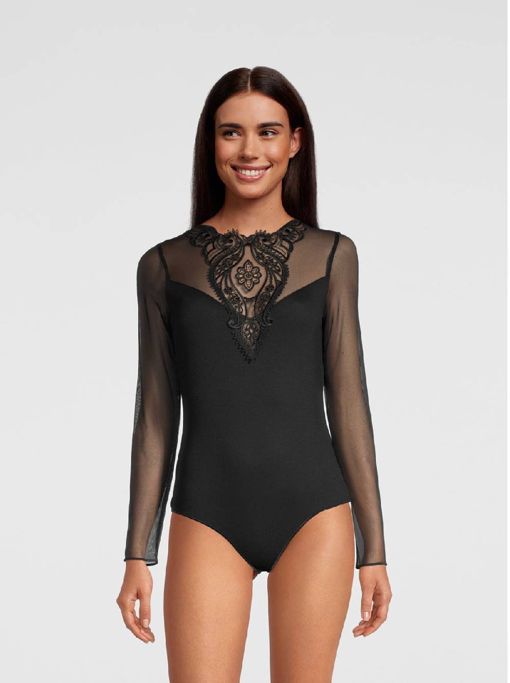 Oscalito Body maniche lunghe con inserto macramè 1388 Affare Del Giorno