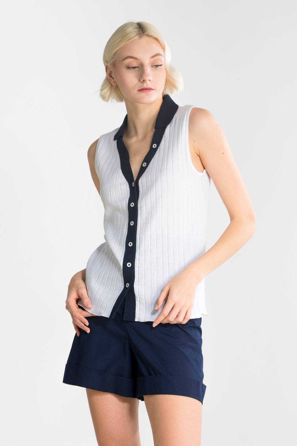 Oscalito Gilet con bottoni Donna Cotone 7160 Soddisfazione Garantita