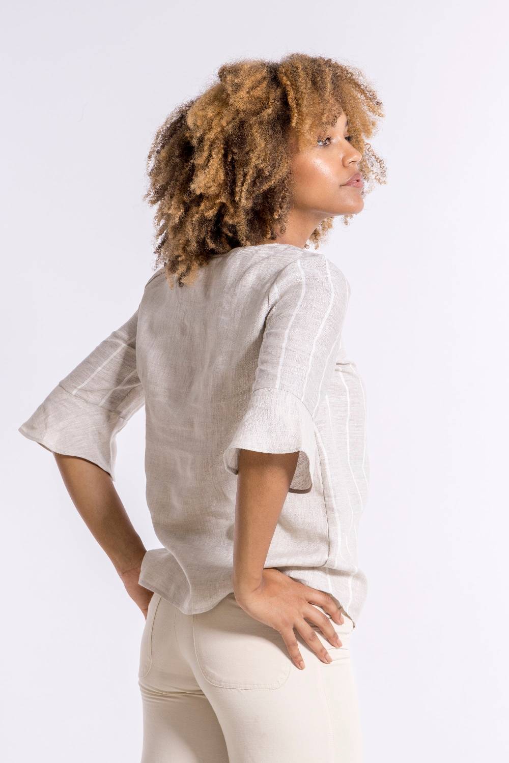 Oscalito Maglia manica lunga Donna 100% LINO 5785 Sconto