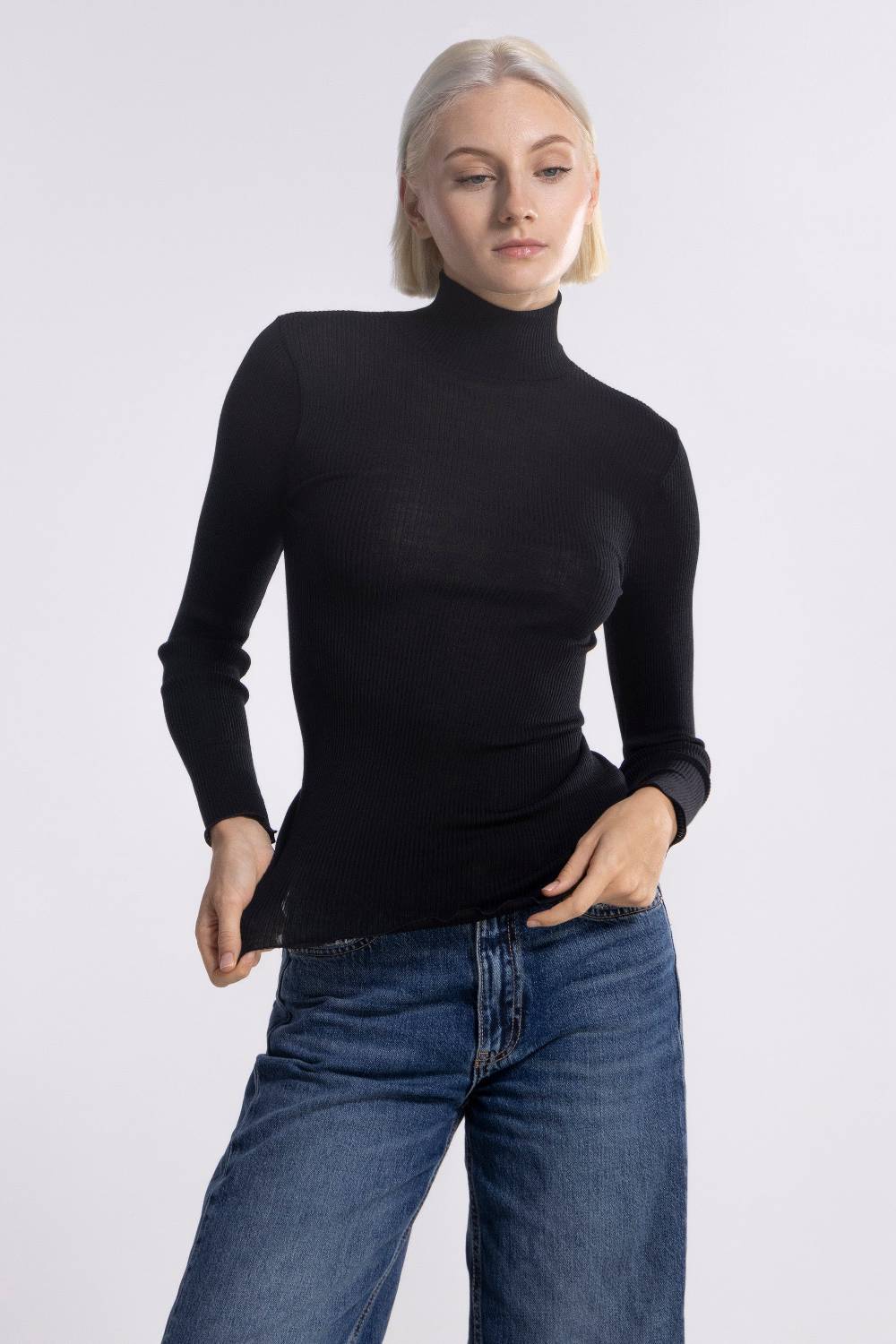Oscalito Dolcevita Lupetto Tubolare Maniche Lunghe Lana e Seta 3429 Negozio