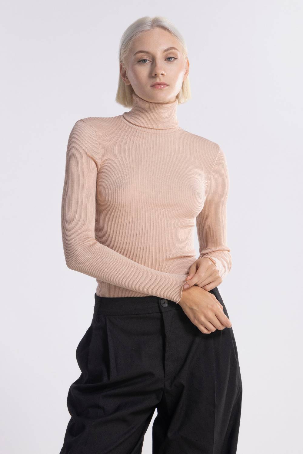 Oscalito Maglia Dolcevita a Maniche Lunghe in Lana e Seta 3438 In Saldo
