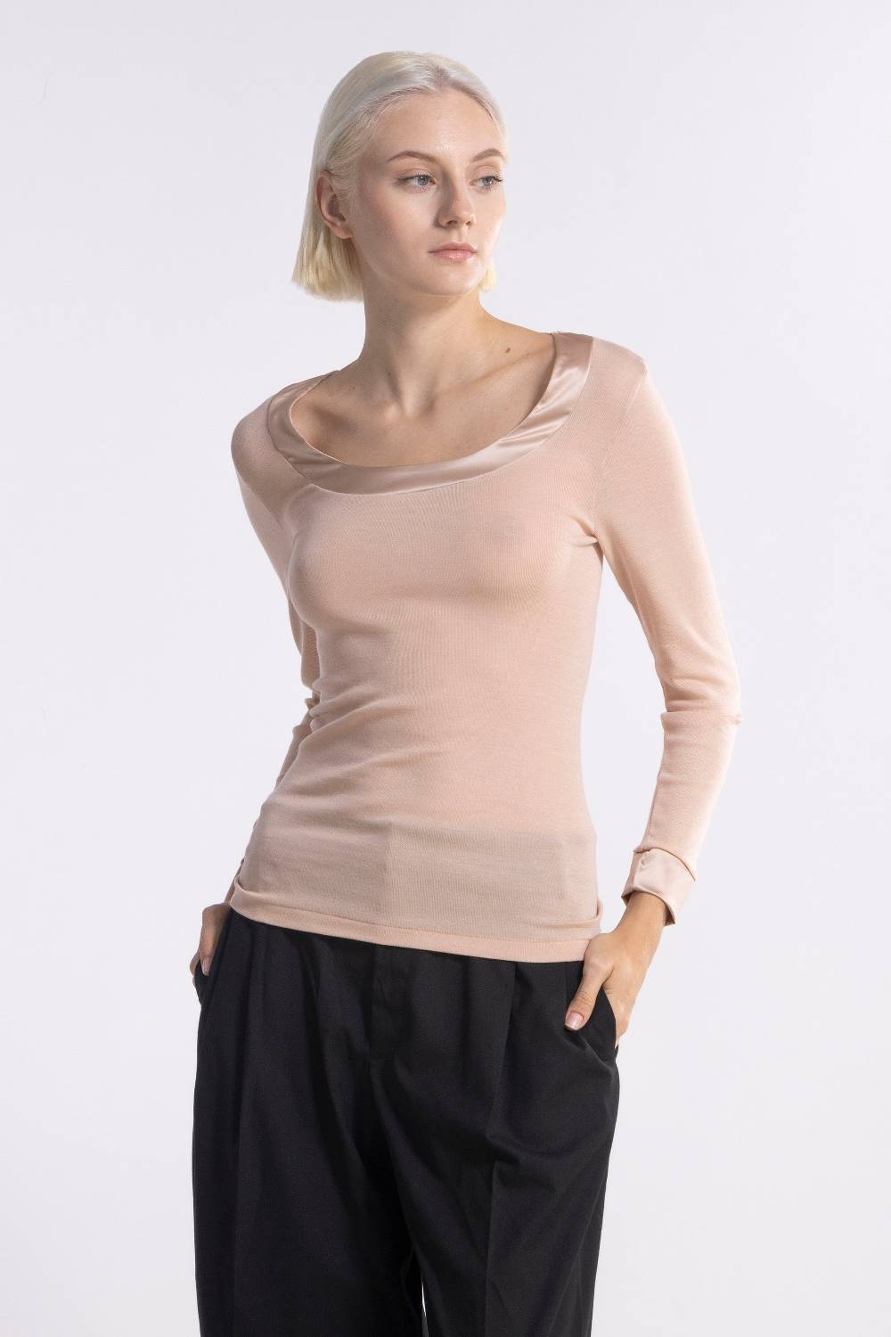 Oscalito Camicia Donna Lana e Seta maniche lunghe 4258 Shopping online
