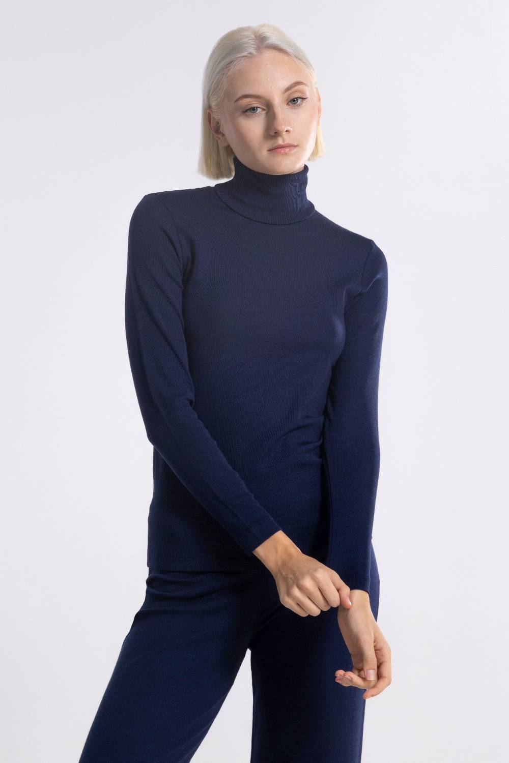 Oscalito Maglia Dolcevita a Maniche Lunghe in tessuto liscio di Lana e Seta 3478 Black Friday