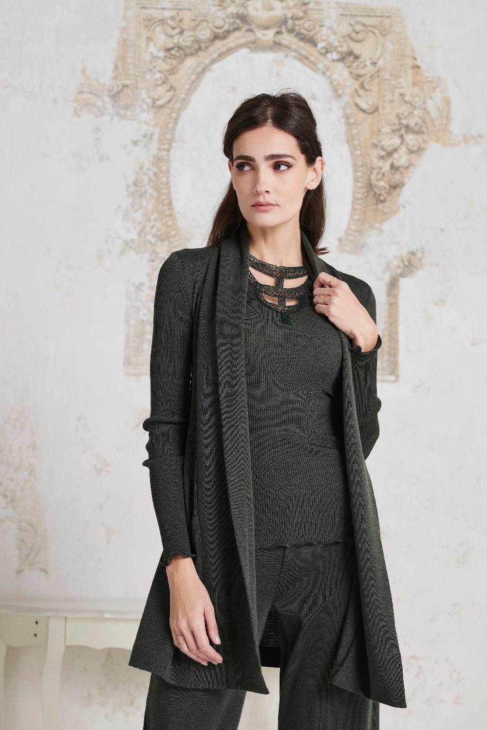 Oscalito Cardigan Lungo in Lana e Seta 3463 Offerta per la Festa della Mamma